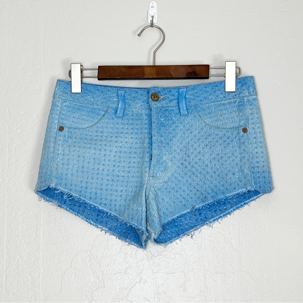FARM Rio Light Blue Tweed Jean Shorts